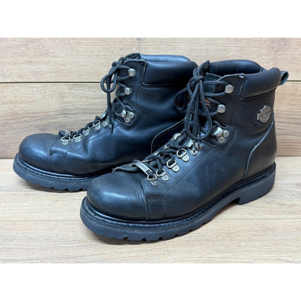 Harley Davidson 91610 Dipstick 6” Riding Boot Men Size 9.5 Black Lace-up Leather